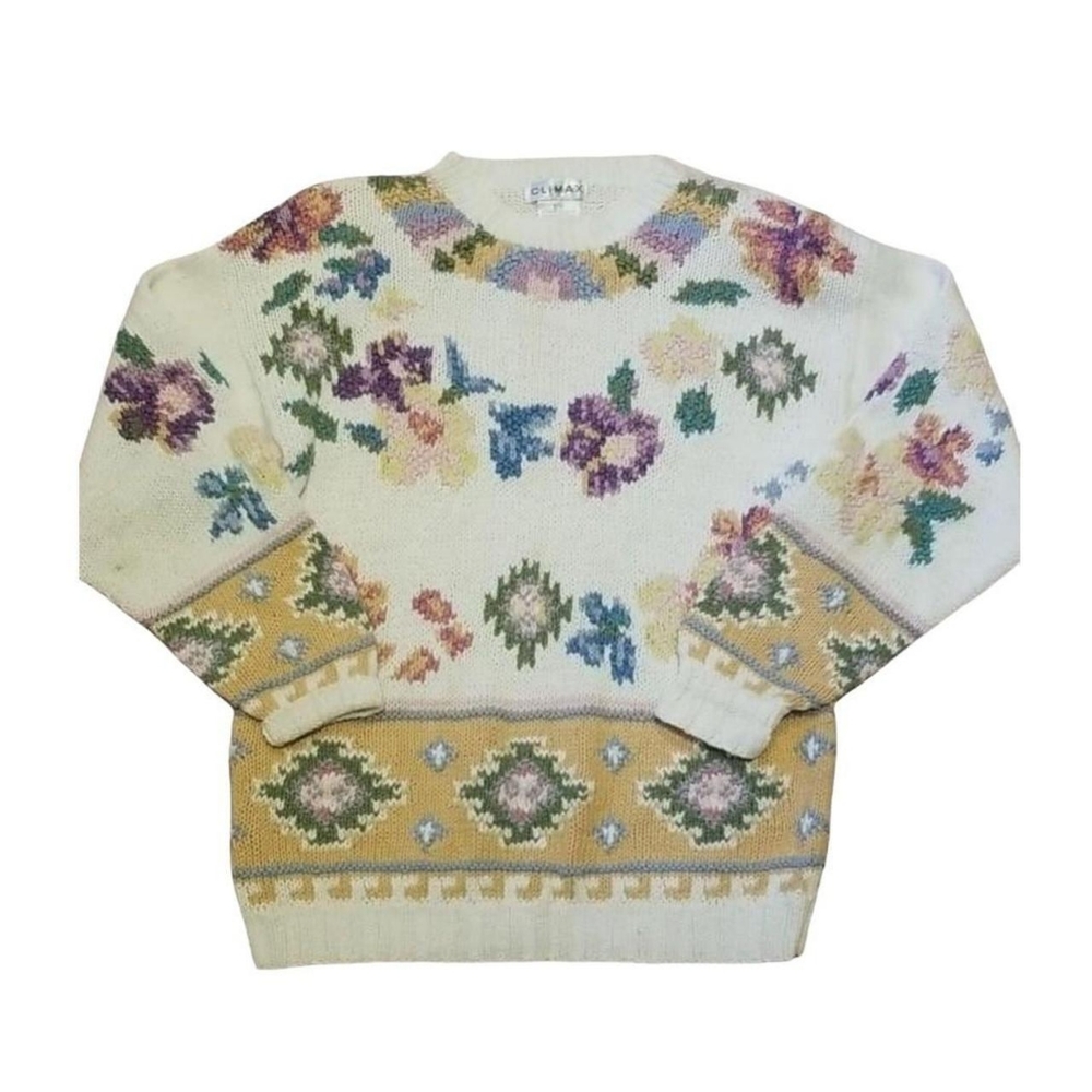 Vintage Climax Chunky Floral Sweater
